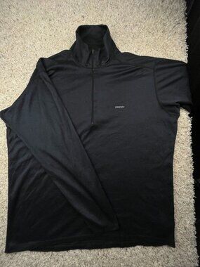 Patagonia Jacket Capilene Pullover Half Zip Black Light Weight Men XL Adult